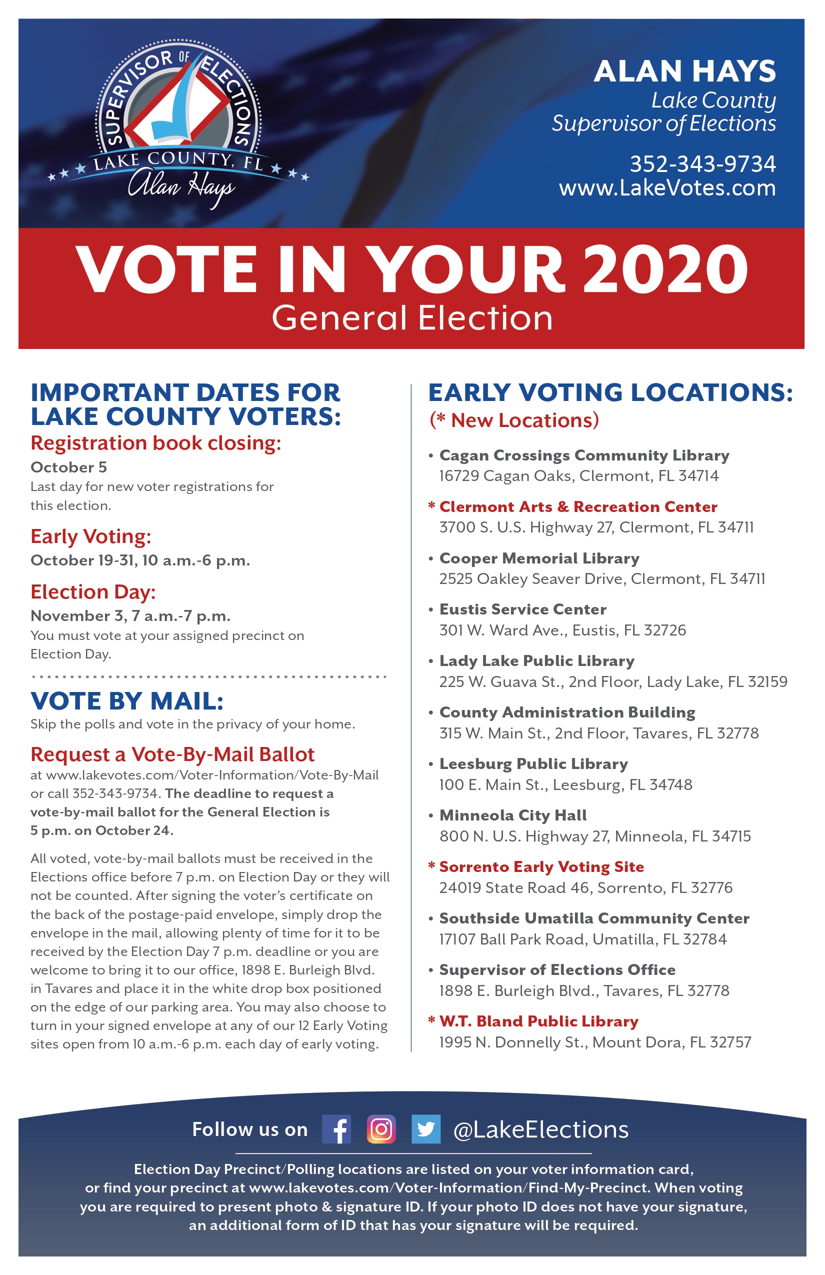 News Release: 2020 election dates