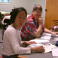Mei Chen (Adult Learner) and Myla Thompson, Literacy Tutor 
